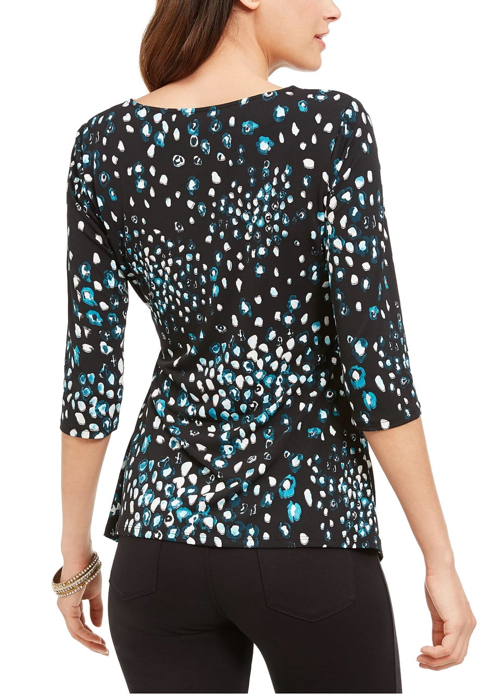 Blusa feminina Alfani estampada azul tamanho pequeno pequeno