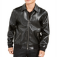 Jaqueta masculina de couro sintético Coach Wild Embossed da INC International Concepts, preta, tamanho pequeno