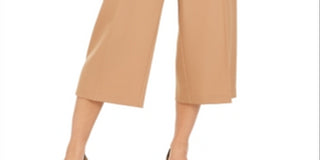 Calças culotte femininas Alfani Petite com cinto, marrom, tamanho 2, pequena