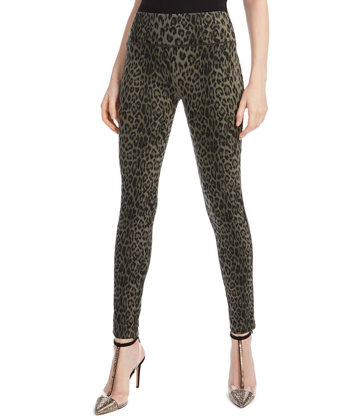 Calça skinny feminina com estampa animal da INC International Concepts, tamanho 0, verde