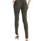 Calça skinny feminina com estampa animal da INC International Concepts, tamanho 0, verde