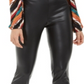 Calça skinny feminina de couro sintético INC International Concepts, preta, tamanho 0