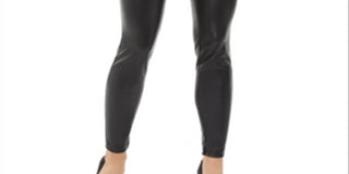 Calça skinny feminina de couro sintético INC International Concepts, preta, tamanho 0