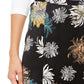 Saia envelope sintética com estampa floral Alfani feminina, preta, tamanho 4