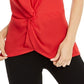 INC International Concepts Top feminino sem mangas com frente torcida, vermelho, tamanho extragrande