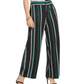 Calça feminina listrada de perna larga da INC International Concepts, preta, tamanho 8