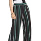 Calça feminina listrada de perna larga da INC International Concepts, preta, tamanho 8