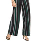 Calça feminina listrada de perna larga da INC International Concepts, preta, tamanho 8