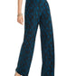 Calça casual feminina com estampa animal e cintura alta da INC International Concepts, verde, tamanho médio