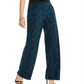 Calça casual feminina com estampa animal e cintura alta da INC International Concepts, verde, tamanho médio