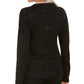 Blusa feminina Karen Scott com estampa de manga comprida e gola redonda, suéter de Natal, preto, tamanho extragrande