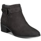 Giani Bernini Botas femininas de couro com zíper e salto bloco e bico redondo, pretas, tamanho 9 M
