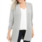 Karen Scott Cardigan Feminino Ponto Aberto Cinza Tamanho XS