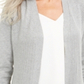 Karen Scott Cardigan Feminino Ponto Aberto Cinza Tamanho XS