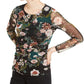 Blusa feminina com estampa floral e babados, preta, tamanho pequeno e pequeno, da INC International Concepts
