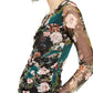 Blusa feminina com estampa floral e babados, preta, tamanho pequeno e pequeno, da INC International Concepts