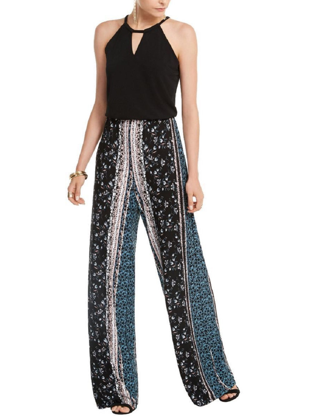 Macacão feminino liso e estampado da INC International Concepts, preto, tamanho pequeno