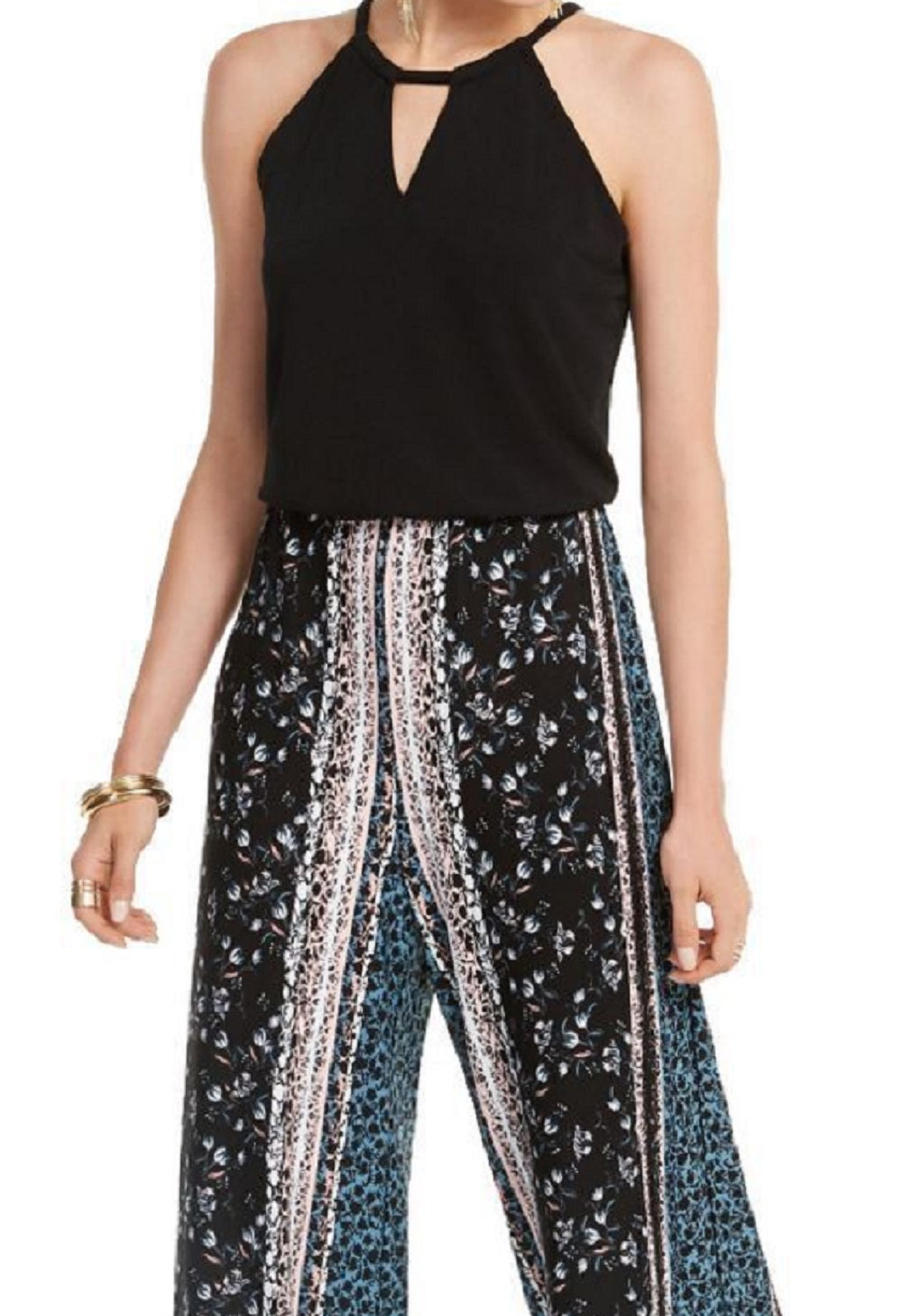 Macacão feminino liso e estampado da INC International Concepts, preto, tamanho pequeno