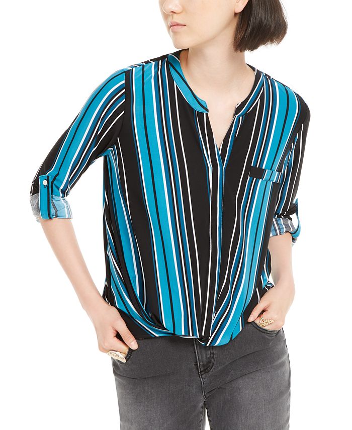 INC International Concepts Top Feminino Listrado Verde Tamanho Pequeno P/M