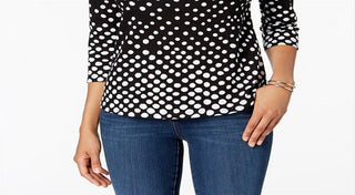 Camiseta feminina Charter Club preta de algodão Pima, tamanho pequeno