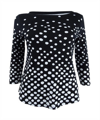 Camiseta feminina Charter Club preta de algodão Pima, tamanho pequeno