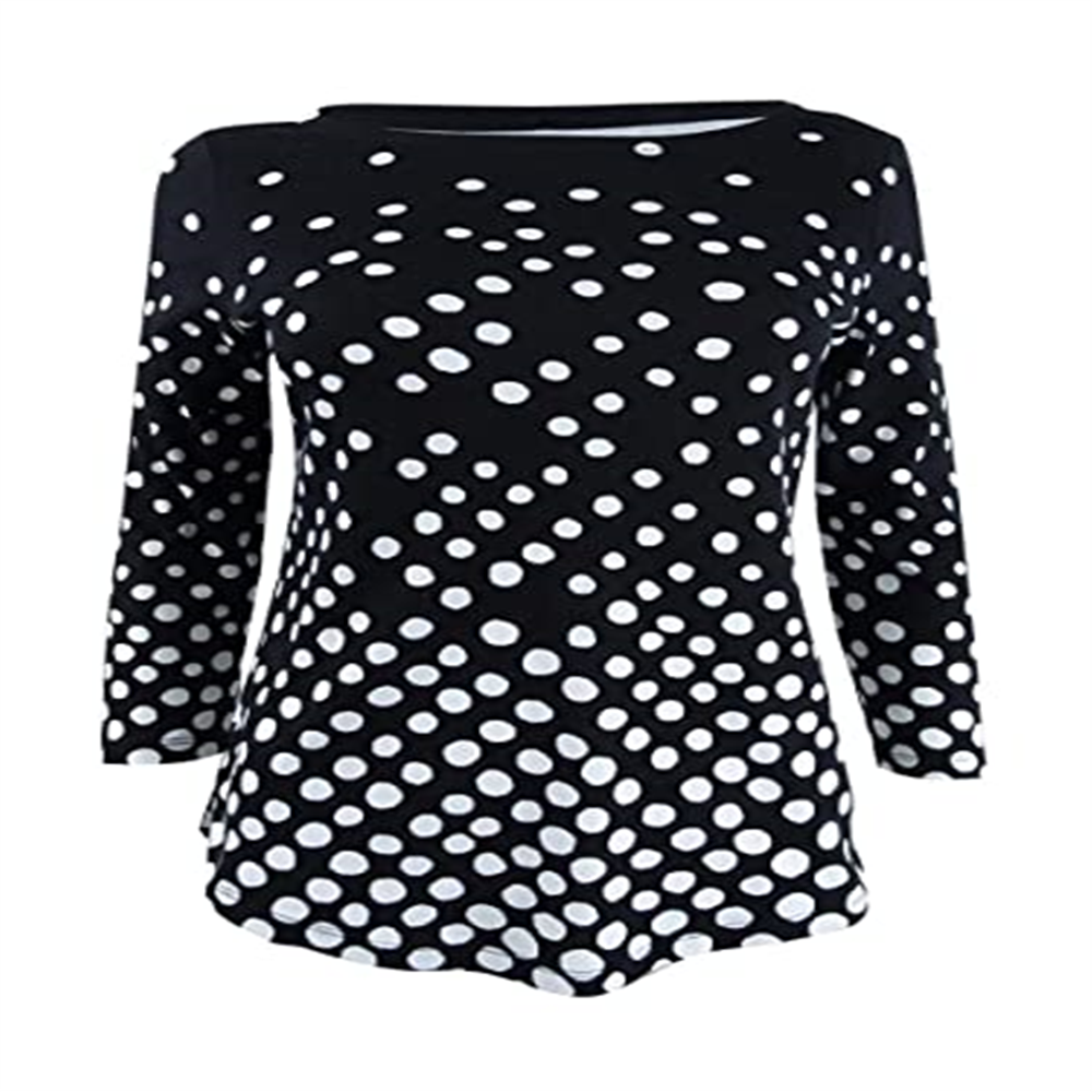 Camiseta feminina Charter Club preta de algodão Pima, tamanho pequeno