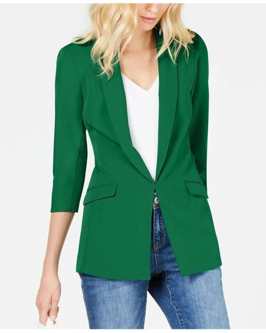 Blazer feminino Classic Fit da INC International Concepts, verde, tamanho pequeno P/M