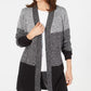 Karen Scott Cardigan Feminino Colorblock Preto Tamanho X-S
