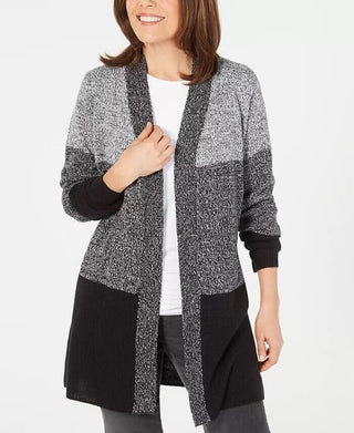 Karen Scott Cardigan Feminino Colorblock Preto Tamanho X-S