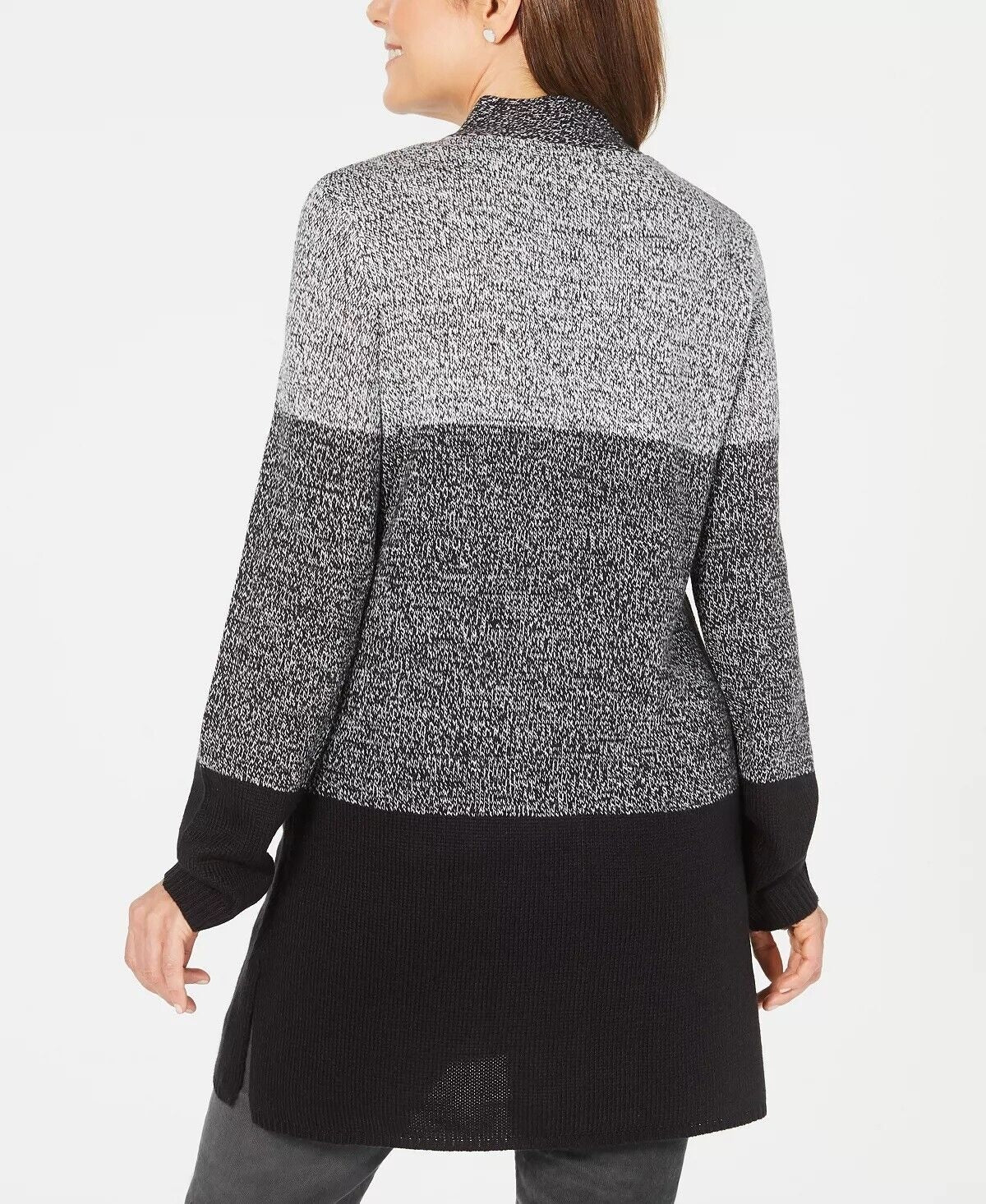 Karen Scott Cardigan Feminino Colorblock Preto Tamanho X-S
