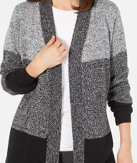 Karen Scott Cardigan Feminino Colorblock Preto Tamanho X-S