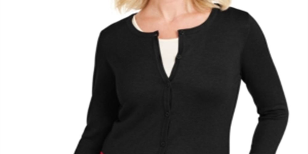 Karen Scott Cardigan Feminino Colorblock Preto Tamanho X-S