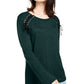 INC International Concepts Top feminino com decote redondo e cadarço, verde, tamanho extragrande