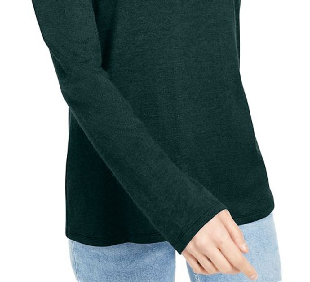 INC International Concepts Top feminino com decote redondo e cadarço, verde, tamanho extragrande