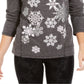 Blusa feminina estampada de manga comprida e gola alta estilo &amp; co, cinza, tamanho 2X