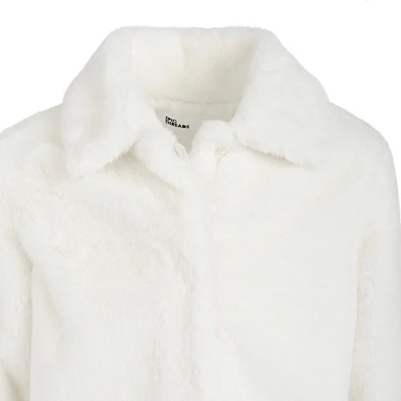 Jaqueta de lã sólida Epic Threads Big Girl's, branca, tamanho grande