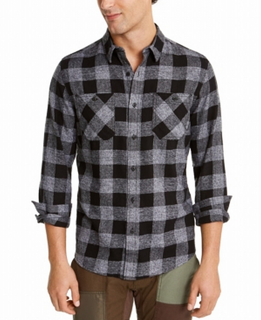 Camisa xadrez Austin masculina American Rag preta tamanho pequeno