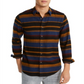 Camisa de flanela listrada masculina American Rag Fay, preta, tamanho X-S