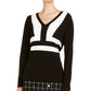 Suéter feminino colorblock da INC International Concepts, preto, tamanho X-S