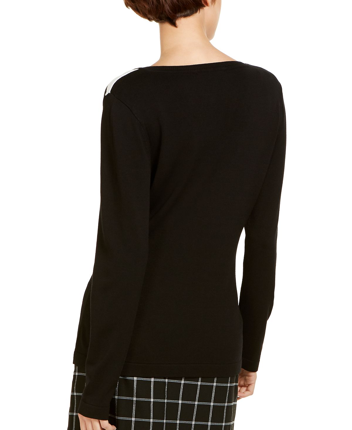 Suéter feminino colorblock da INC International Concepts, preto, tamanho X-S