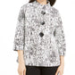 Jaqueta feminina com estampa animal texturizada JM Collection, branca, tamanho X-G