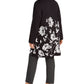 Cardigan feminino Alfani Plus estampado com frente aberta, preto, tamanho 3X