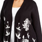 Cardigan feminino Alfani Plus estampado com frente aberta, preto, tamanho 3X