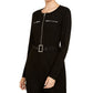 Vestido tubinho acima do joelho feminino INC International Concepts, preto, tamanho grande