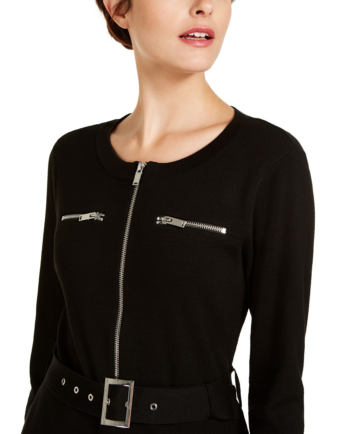 Vestido tubinho acima do joelho feminino INC International Concepts, preto, tamanho grande