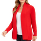 Cardigan feminino Charter Club com gola xale e frente aberta, vermelho, tamanho XX-G