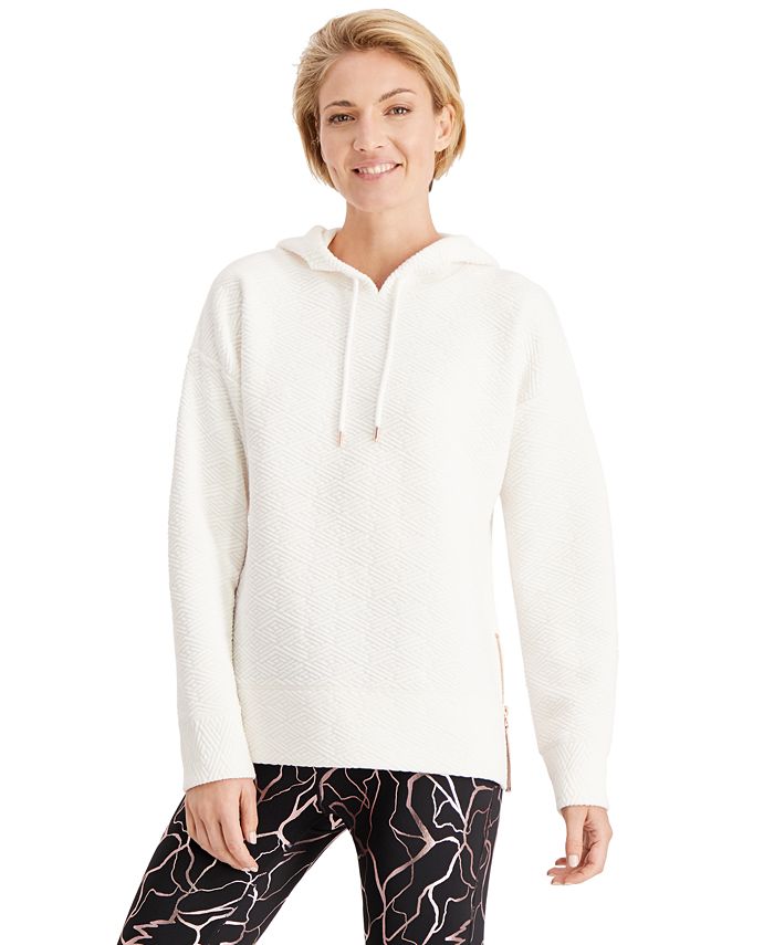 ID Ideology Moletom com capuz feminino com zíper, branco, tamanho pequeno