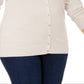 Cardigan feminino plus size com gola redonda, marrom, tamanho 3X, da Charter Club