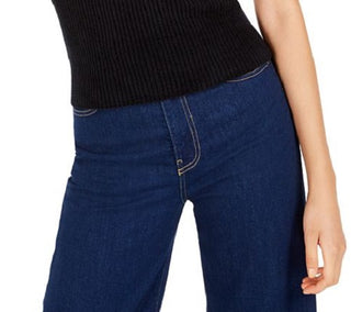 Blusa regata feminina Bar III com gola falsa canelada, preta, tamanho XX-G