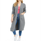 Cardigan Duster Feminino Bar III Frente Aberta Cinza Tamanho Médio